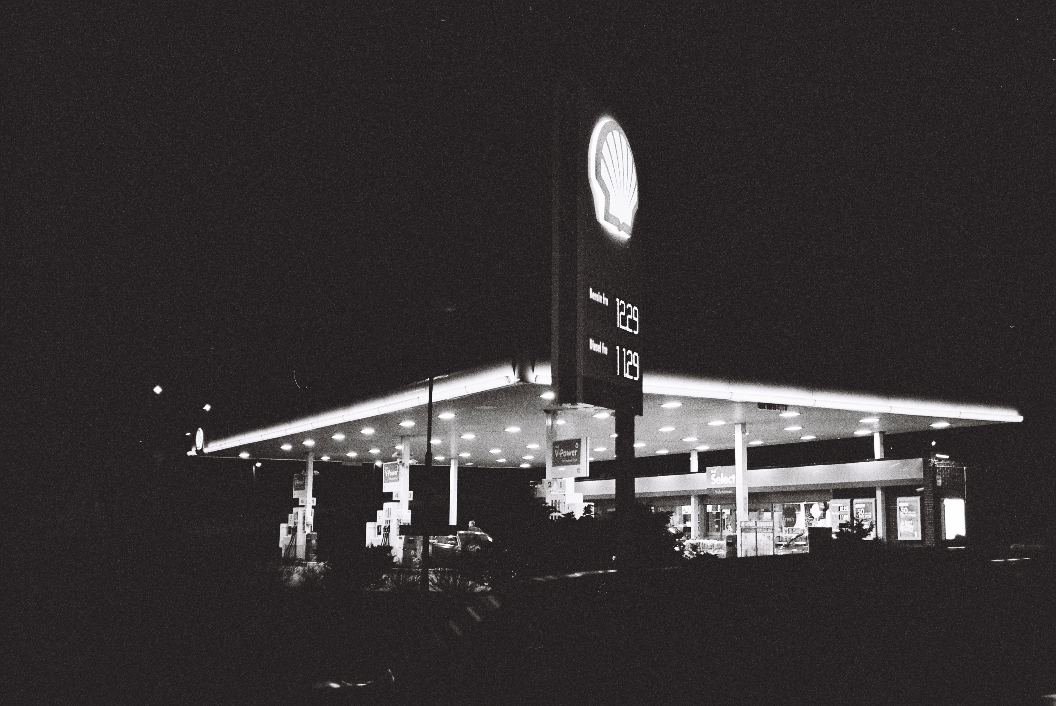 Gas Station By Night